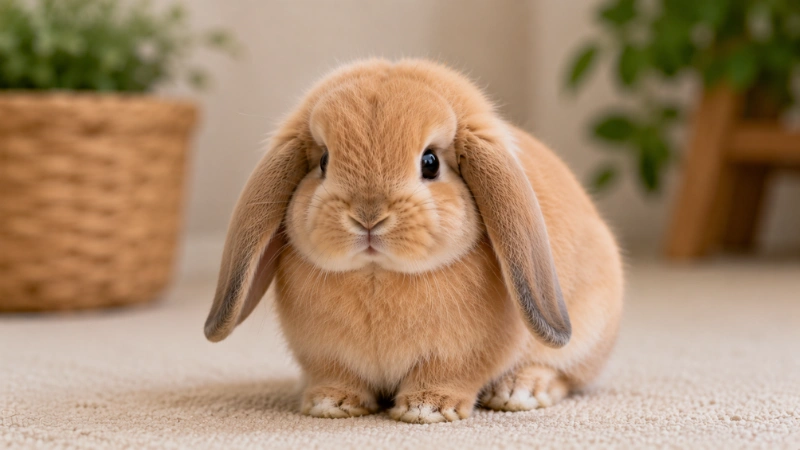Holland Lop dwarf bunny with floppy ears