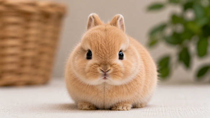 Netherland Dwarf rabbit with tiny ears and round face